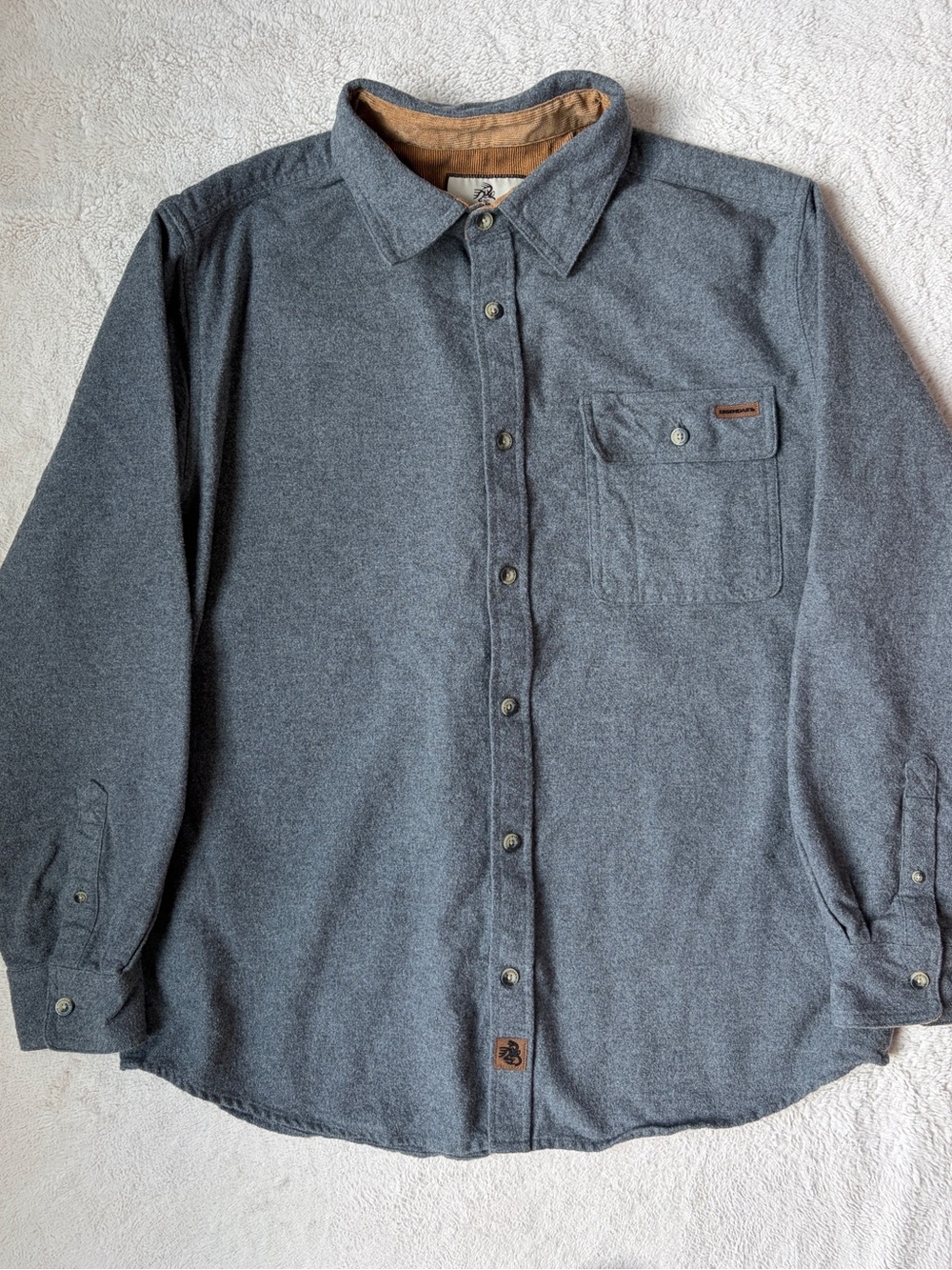 Legendary White Tails Men's Long-Sleeve Gray Button-Up Shirt Size Large